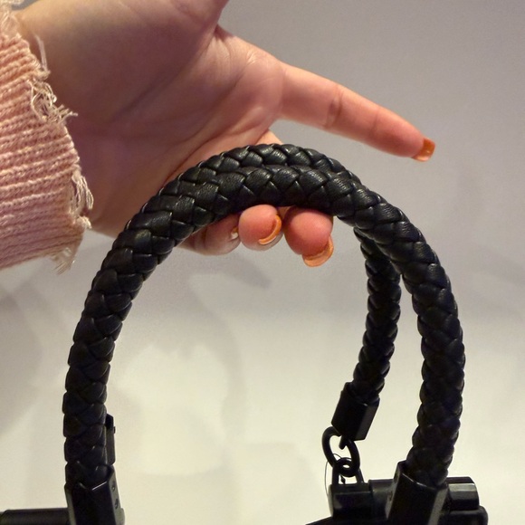 Badgley Mischka Small Braid Trim Convertible Top-Handle Bag w/ Crossbody Strap - Picture 7 of 12